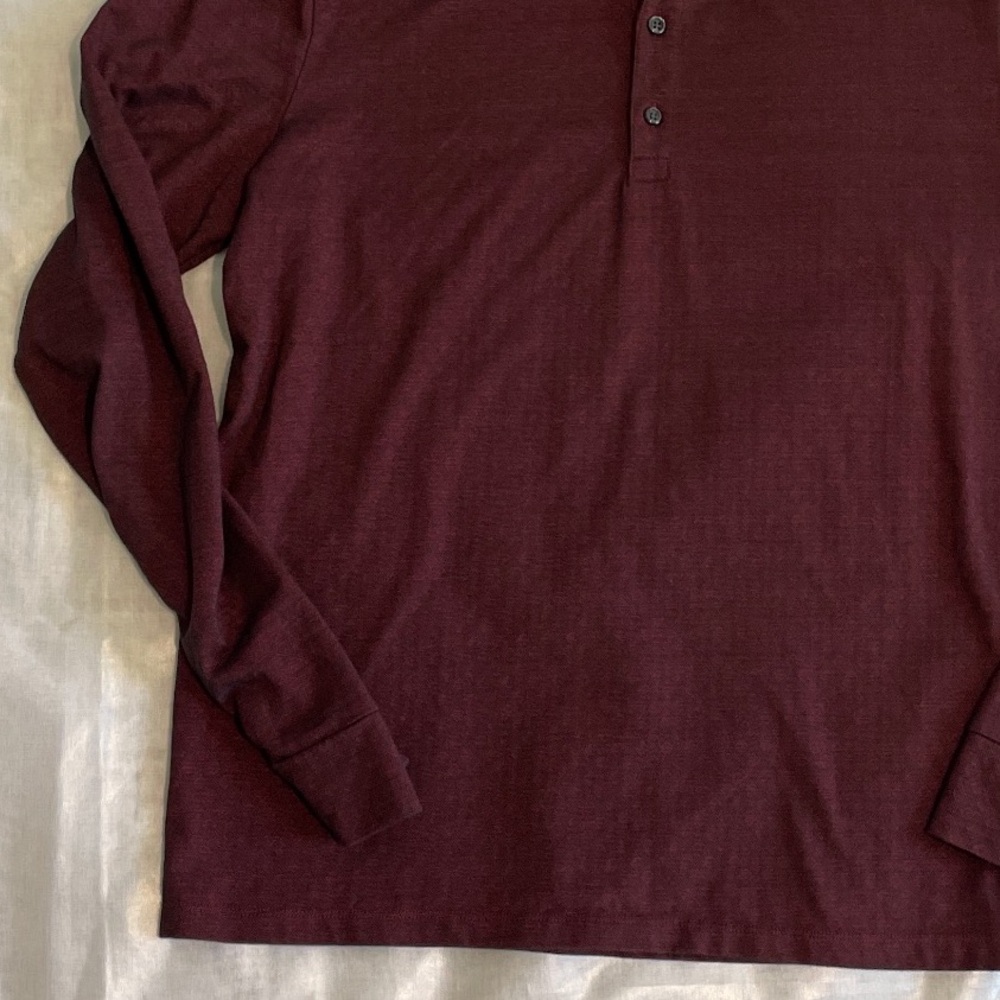 Express Men's Dark Red Patterned Button Down Polo… - image 3